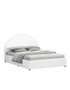 King Size Bed Frame in White Leather