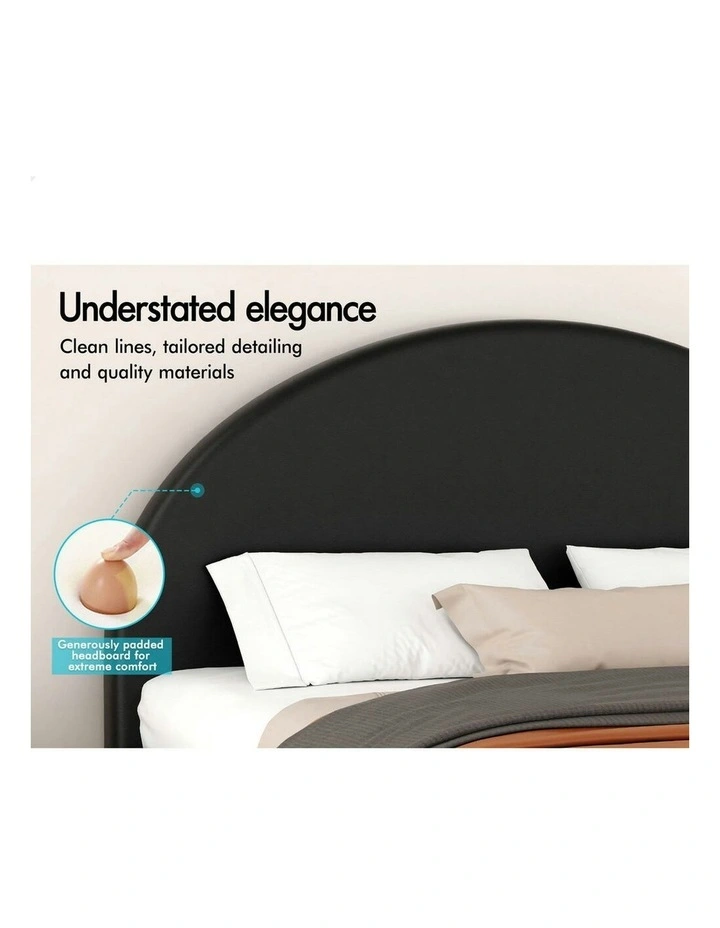 Single Size Bed Frame in Black Leather image 4