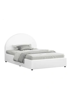 Single Size Bed Frame in White Leather