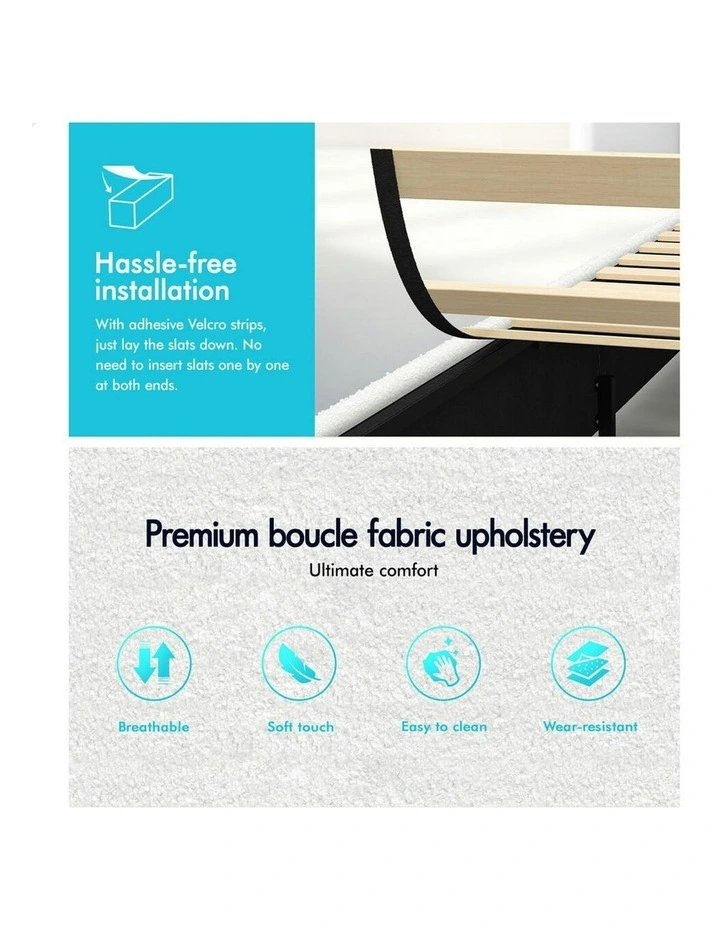 Double Size Luchino RGB LED Gas Lift Storage Base Bed Frame in Black image 6