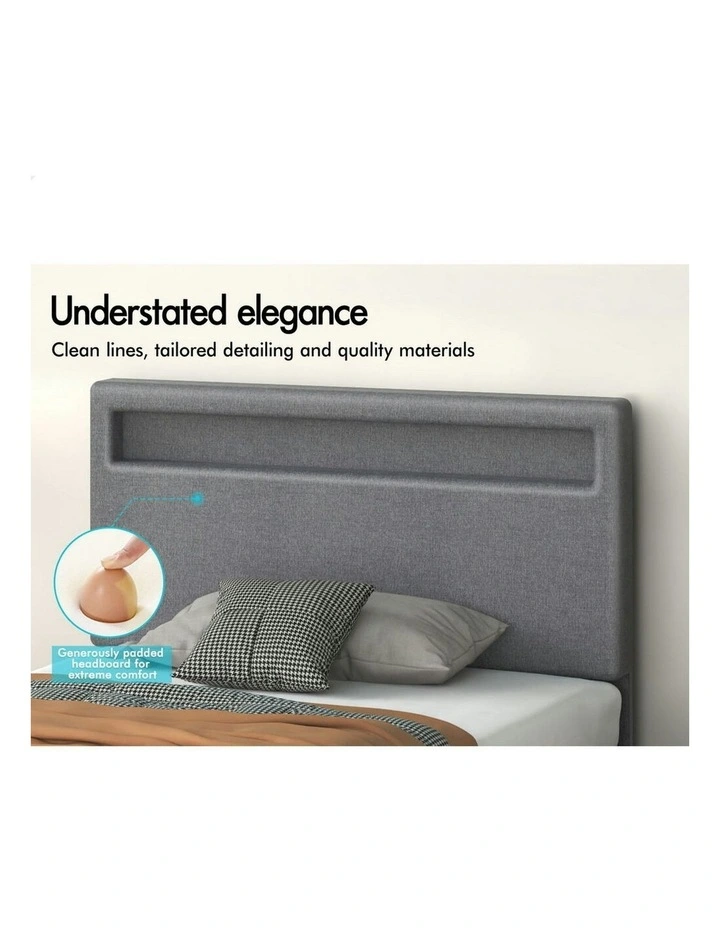 King Single Luchino RGB LED Bed Frame in Grey image 5