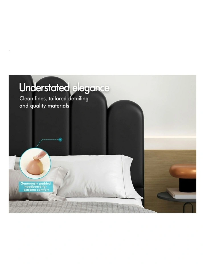 Milton Double Size Gas Lift Storage Base Wooden Bed Frame in Black image 3