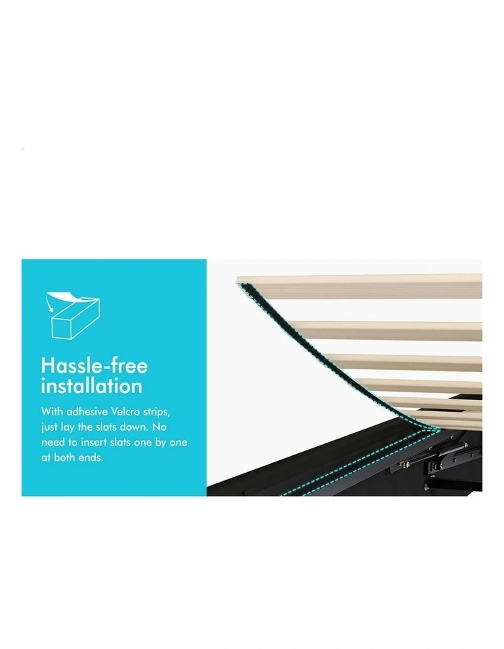 Milton Double Size Gas Lift Storage Base Wooden Bed Frame in Black image 7