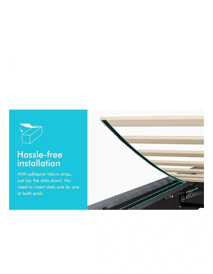 Milton Gas Lift Storage Base Wooden King Size Bed Frame in Grey image 7