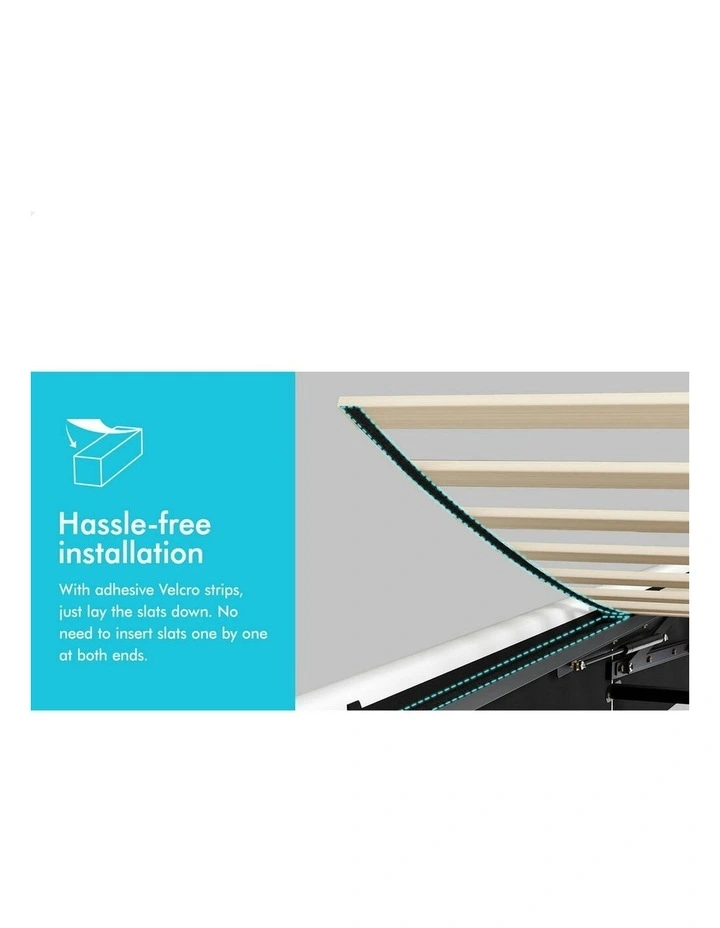 Milton Gas Lift Storage Base Wooden King Single Bed Frame in White image 6