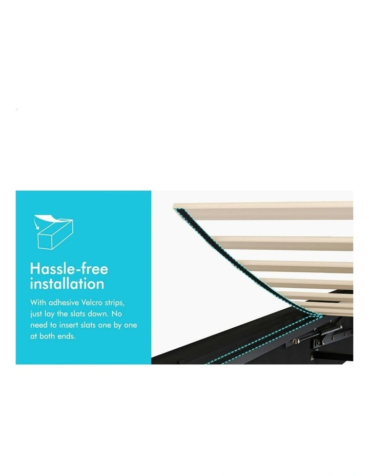 Milton Gas Lift Storage Base Wooden Single Size Bed Frame in Black image 7