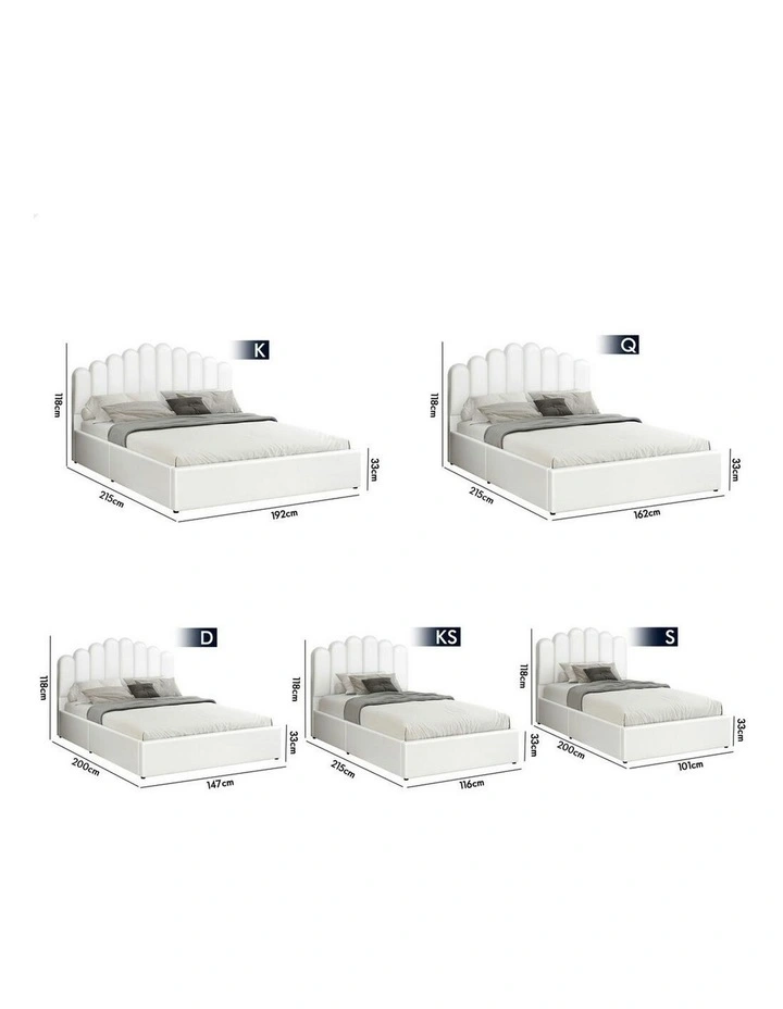 Single Size Wooden Gas Lift Bed Frame in White image 7