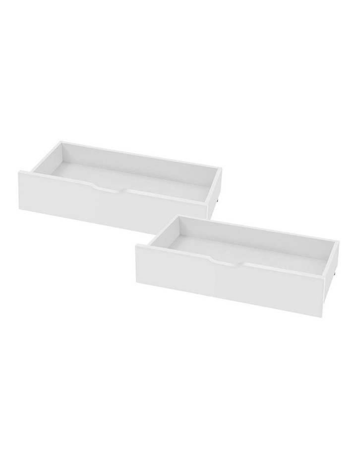 Storage Drawers Wooden Bed Frame 2x in White image 1