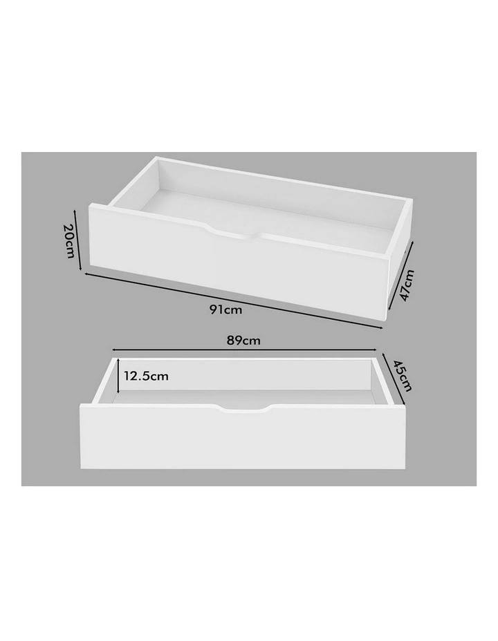 Storage Drawers Wooden Bed Frame 2x in White image 6