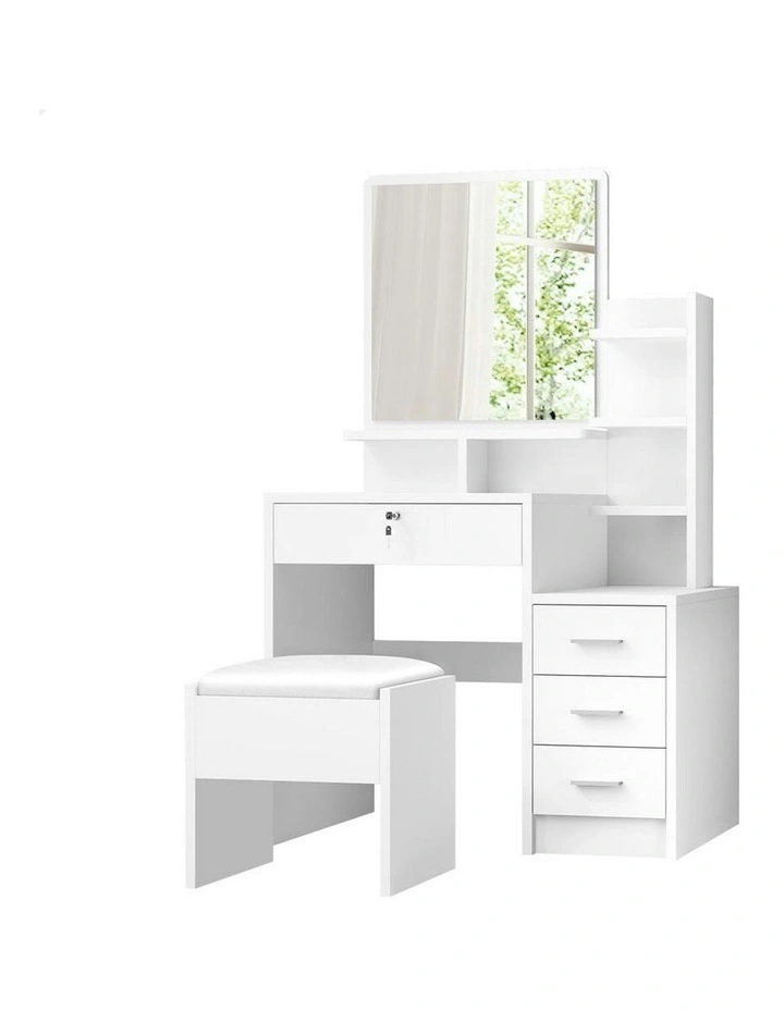 Dressing Table Stool Set in White image 1
