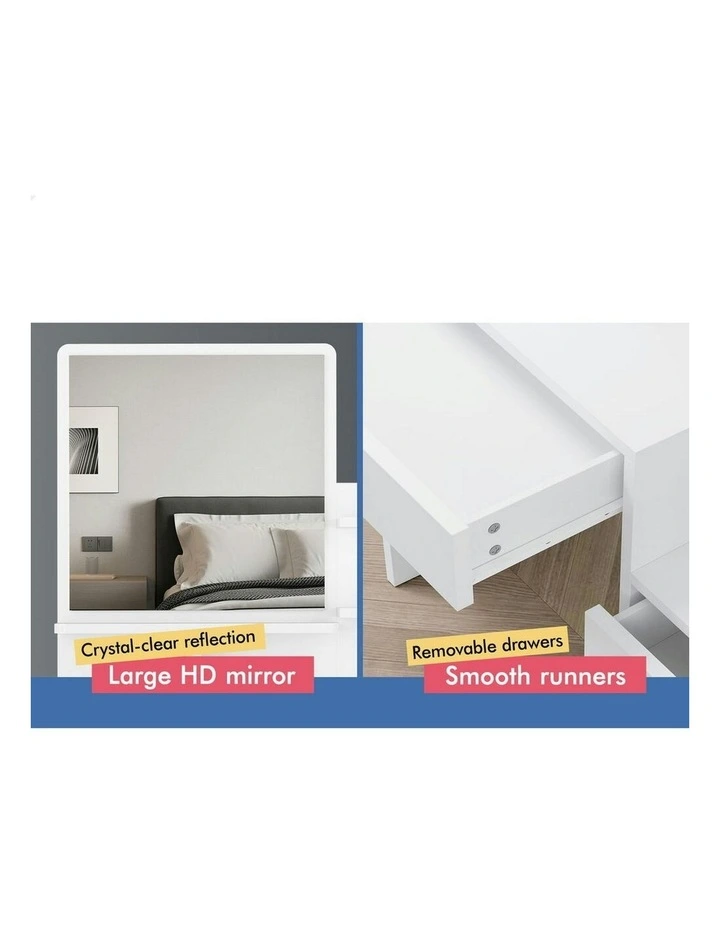 Dressing Table Stool Set in White image 6