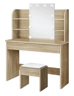 Makeup Mirror Stool Set Dressing Table in Wood
