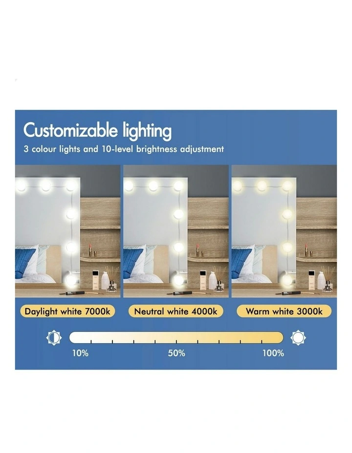 Makeup Mirror Stool Set Dressing Table in Wood image 5