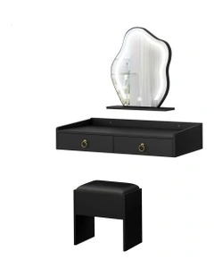 Makeup Mirror LED Vanity Desk tool Set Floating Dressing Table in Black