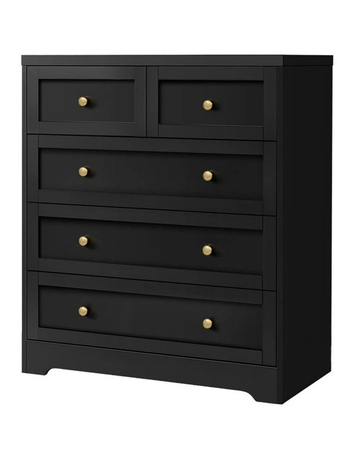 Hamptons 5 Chest of Drawers in Black image 1