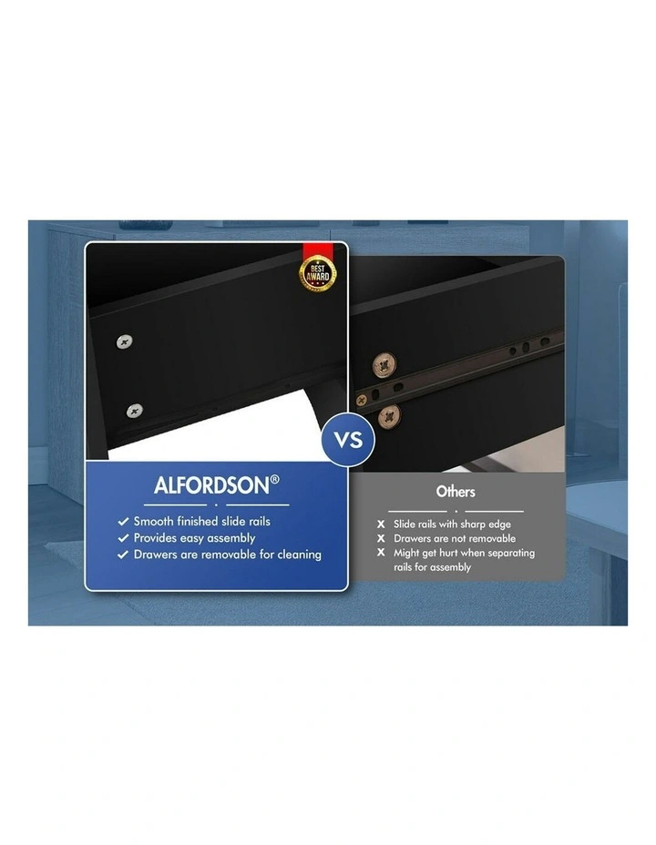 Hamptons 5 Chest of Drawers in Black image 4