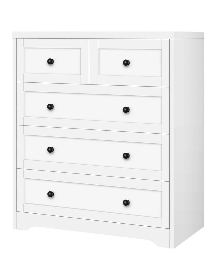Hamptons 5 Chest of Drawers in White image 1