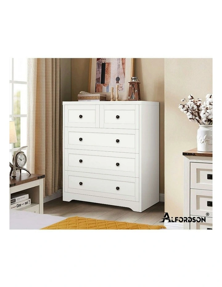 Hamptons 5 Chest of Drawers in White image 6
