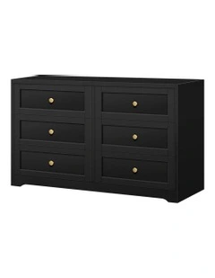 Hamptons Chest of Drawers 6 in Black