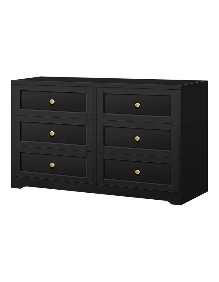 Hamptons Chest of Drawers 6 in Black image 1
