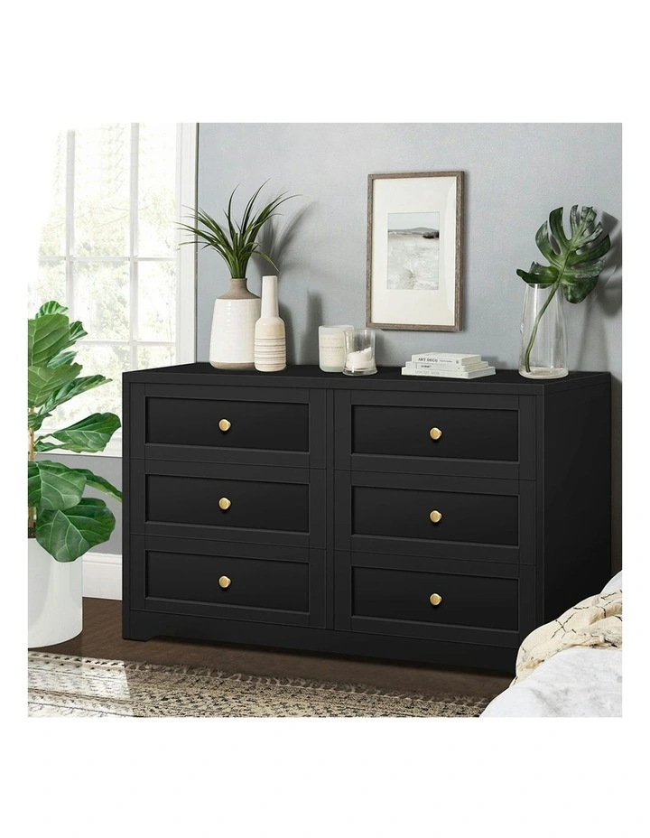 Hamptons Chest of Drawers 6 in Black image 2