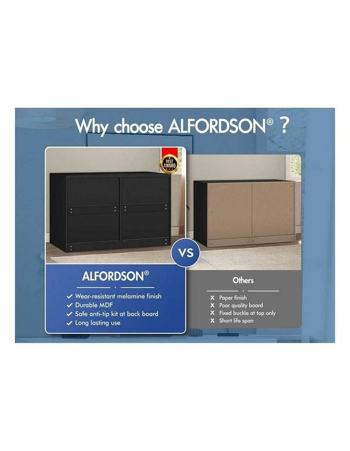 Hamptons Chest of Drawers 6 in Black image 4