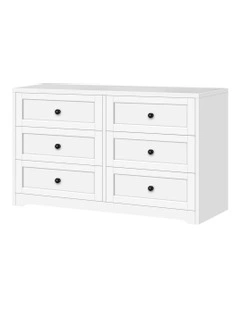 Hamptons Chest of Drawers 6 in White