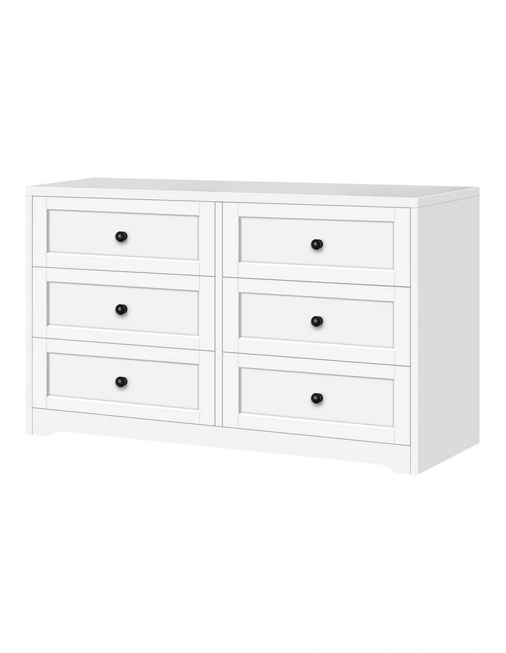 Hamptons Chest of Drawers 6 in White image 1