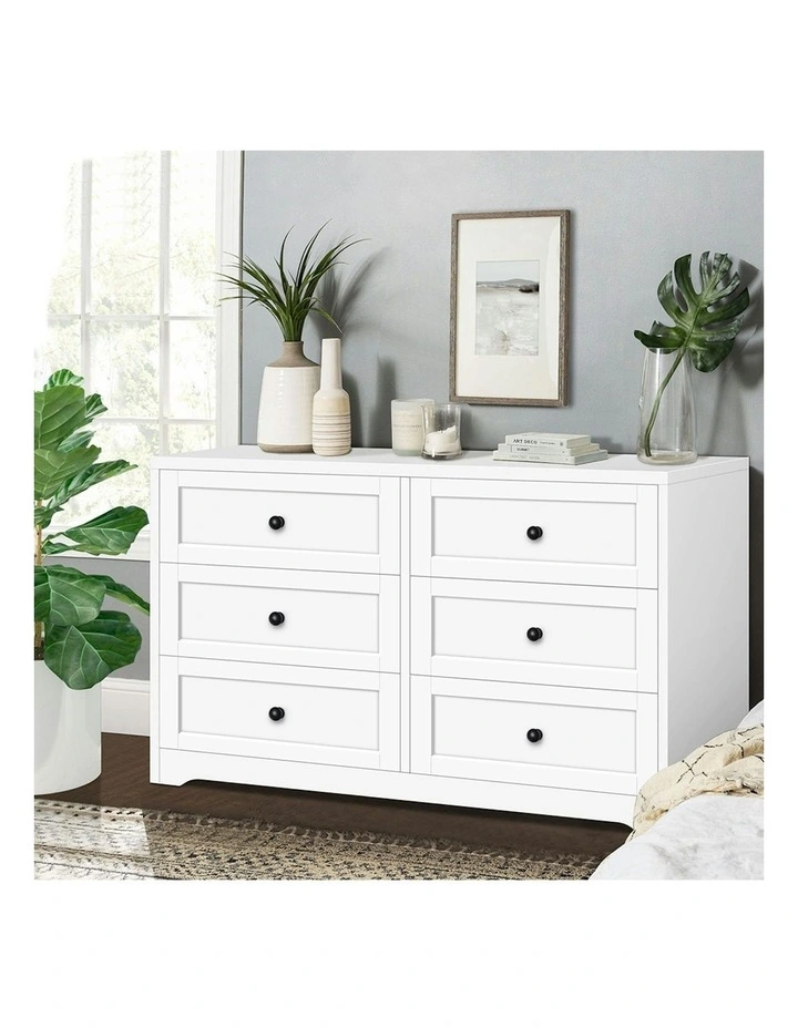 Hamptons Chest of Drawers 6 in White image 2