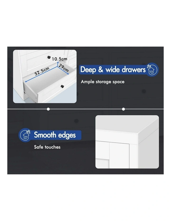 Hamptons Chest of Drawers 6 in White image 5