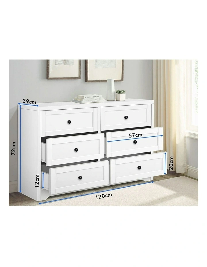 Hamptons Chest of Drawers 6 in White image 6