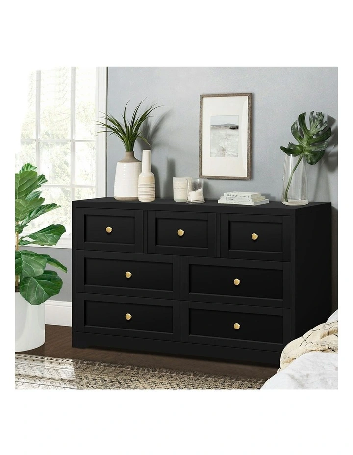 Hamptons Chest of Drawers 7 in Black image 2