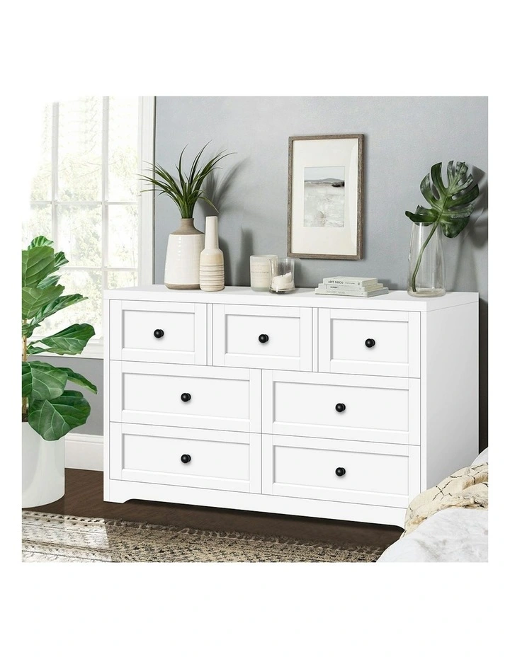Hamptons Chest of Drawers 7 in White image 2