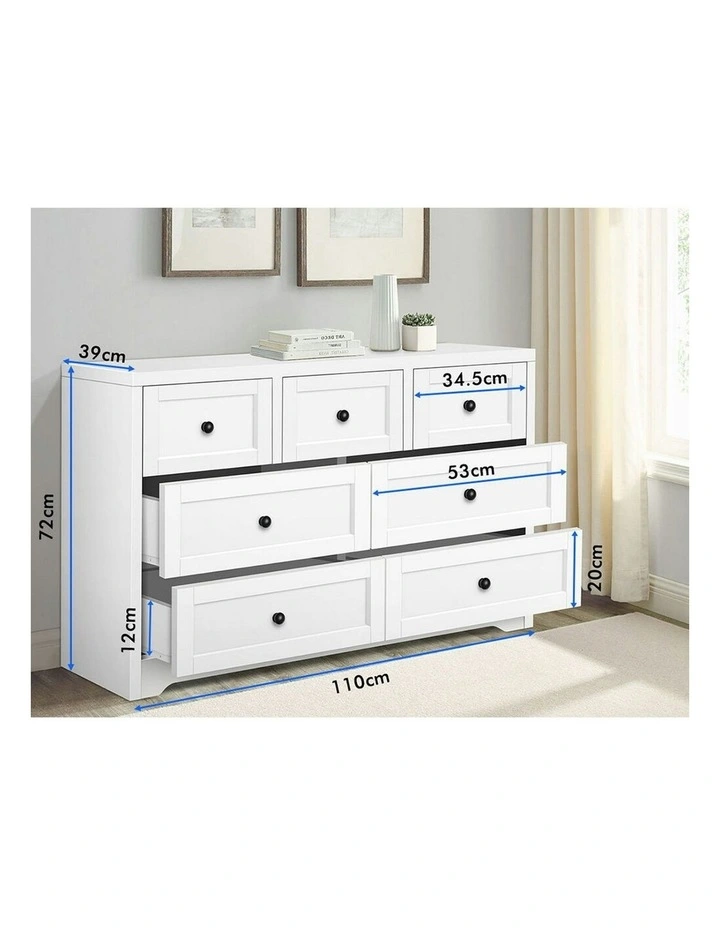 Hamptons Chest of Drawers 7 in White image 6