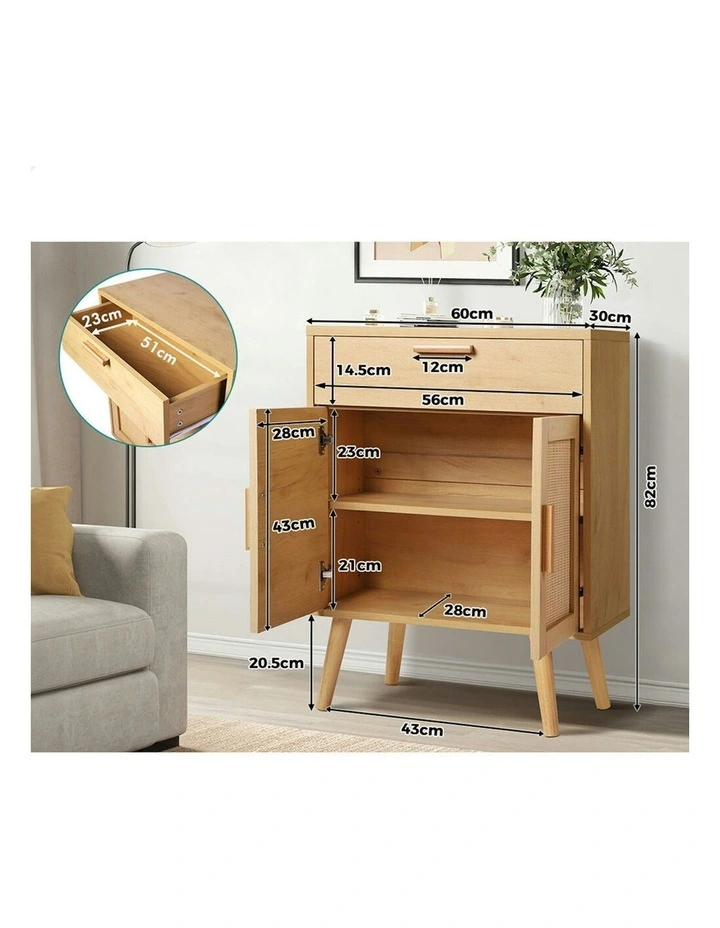 Sideboard Rattan Chest of Drawers in Oak image 7