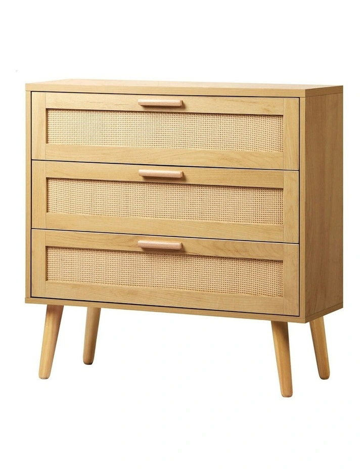 Rattan Chest of Drawers 3 in Oak image 1