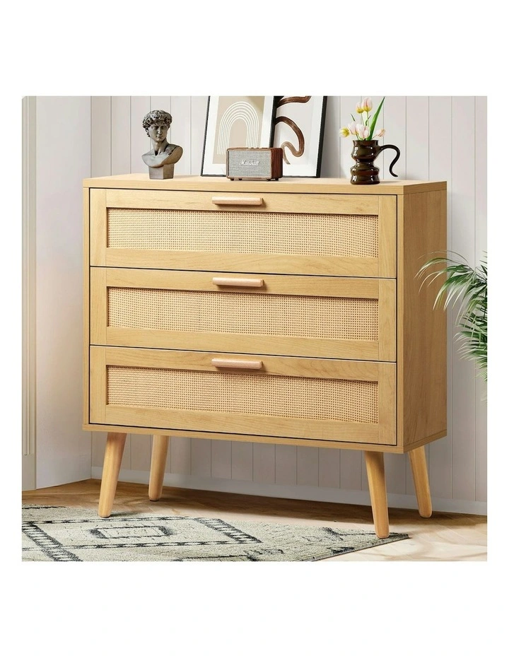 Rattan Chest of Drawers 3 in Oak image 2