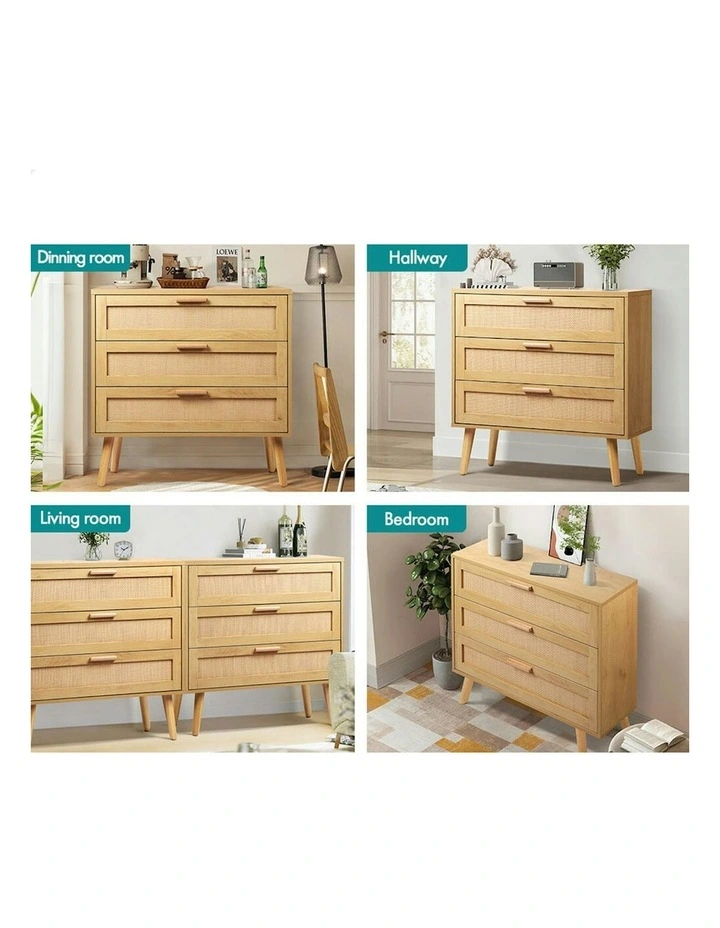 Rattan Chest of Drawers 3 in Oak image 3