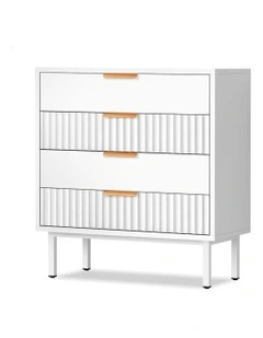 Modern Storage Cabinet Dresser Tallboy Chest of Drawers 4 in White