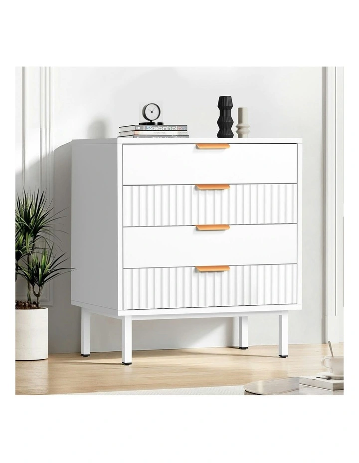 Modern Storage Cabinet Dresser Tallboy Chest of Drawers 4 in White image 2