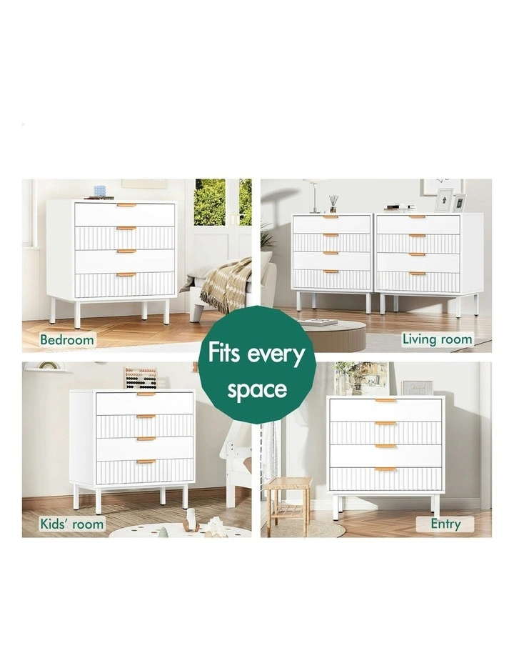 Modern Storage Cabinet Dresser Tallboy Chest of Drawers 4 in White image 3