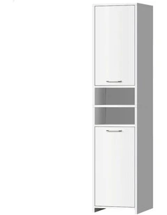 Bathroom Shelf Tall Storage Cabinet in White