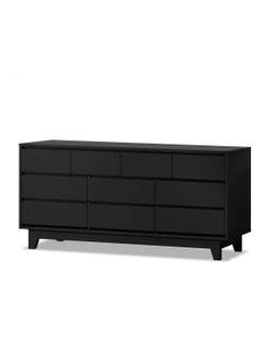 Minimalist Storage Cabinet Dresser Tallboy Chest of Drawers 10 in Black