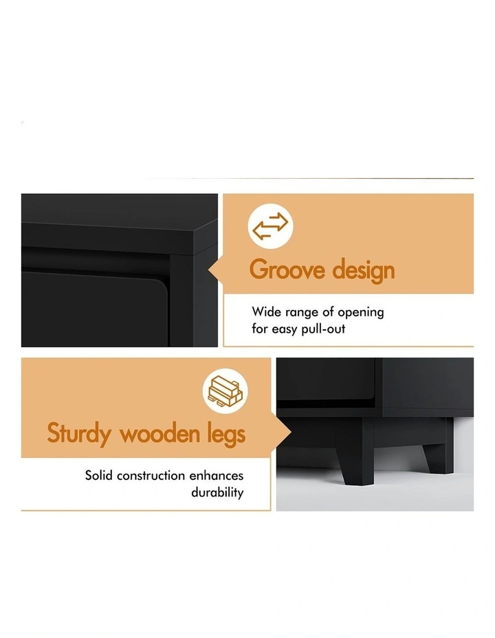 Minimalist Storage Cabinet Dresser Tallboy Chest of Drawers 10 in Black image 4