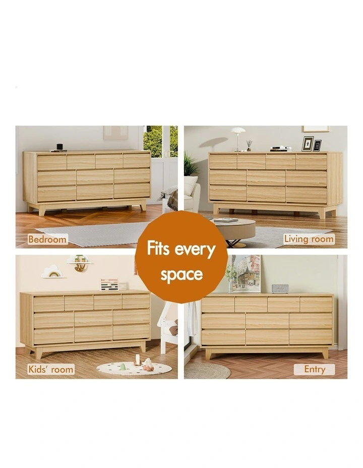 Minimalist Storage Cabinet Dresser Tallboy Chest of Drawers 10 in Wood image 3