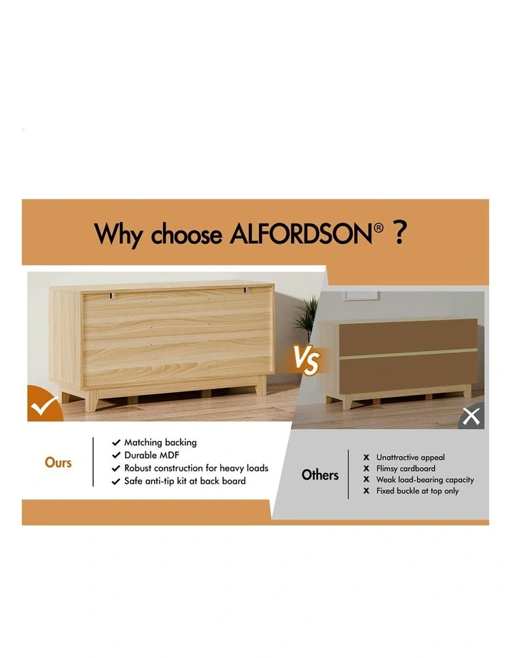 Minimalist Storage Cabinet Dresser Tallboy Chest of Drawers 10 in Wood image 5