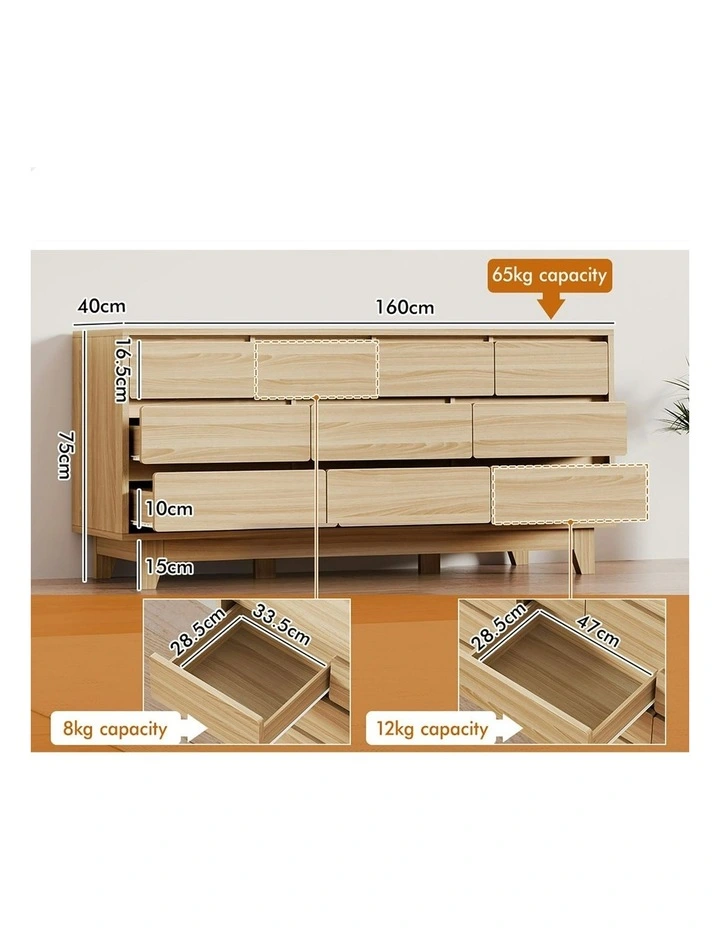 Minimalist Storage Cabinet Dresser Tallboy Chest of Drawers 10 in Wood image 6