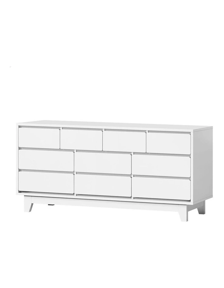 Minimalist Storage Cabinet Dresser Tallboy Chest of Drawers 10 in White image 1
