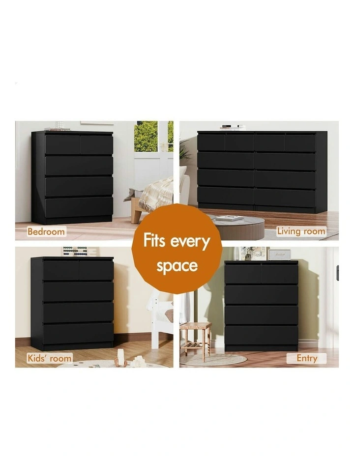 Minimalist Storage Cabinet Dresser Tallboy Chest of Drawers 5 in Black image 3