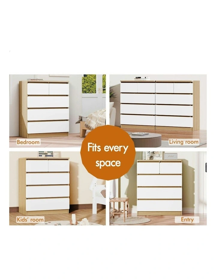 Minimalist Storage Cabinet Dresser Tallboy Chest of Drawers 5 in Wood image 3